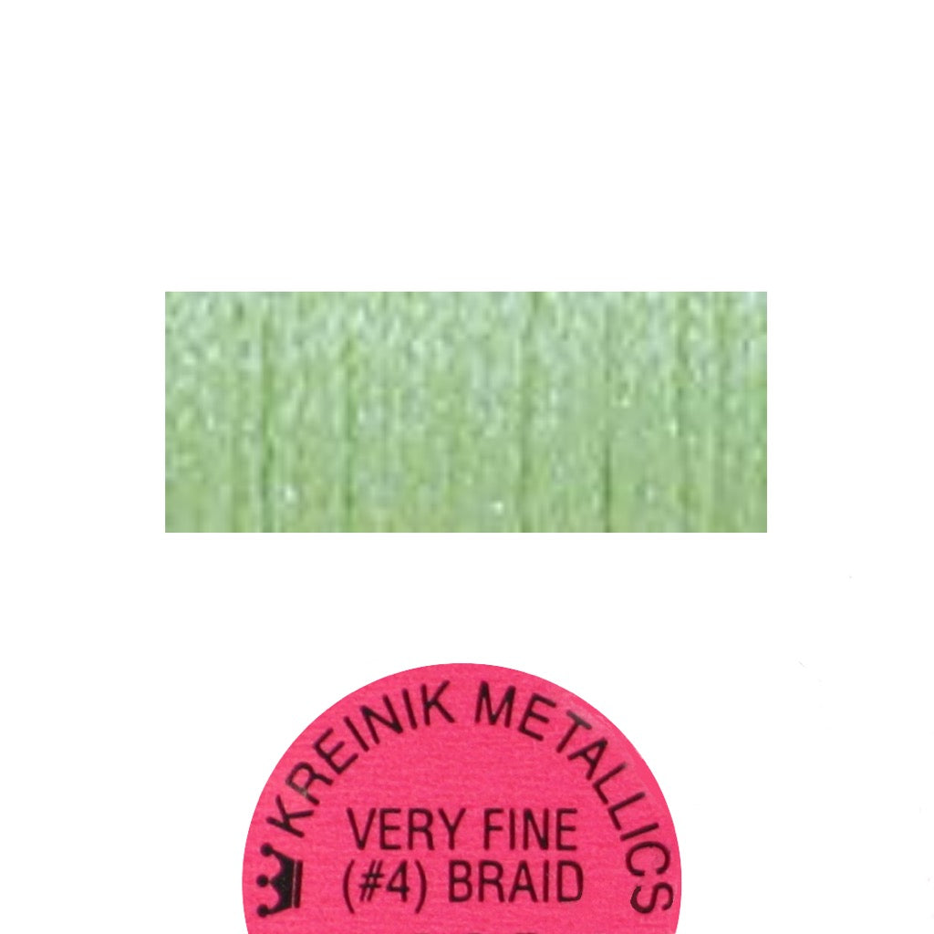 Kreinik Metallic #4 Braid   053F Lime DK Glo-in-the-Dark