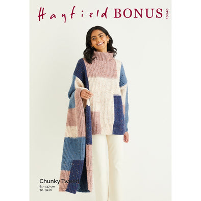 Hayfield 10340 Bonus Chunky Tweed Sweater