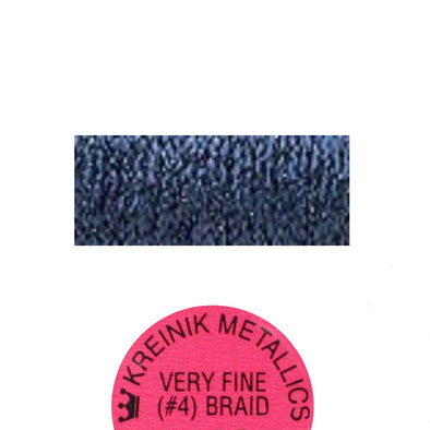 Kreinik Metallic #4 Braid   018HL Navy High Lustre