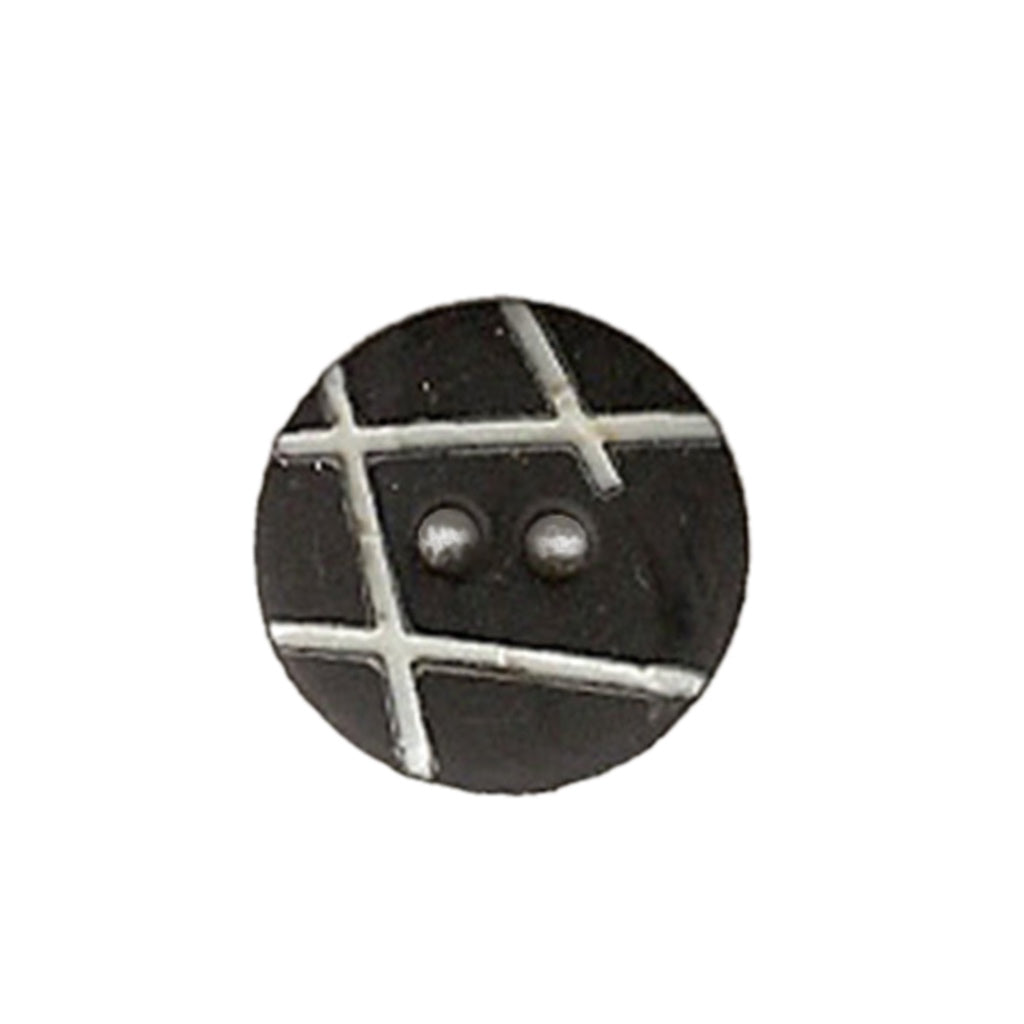 Button 231554 Black/white 15mm