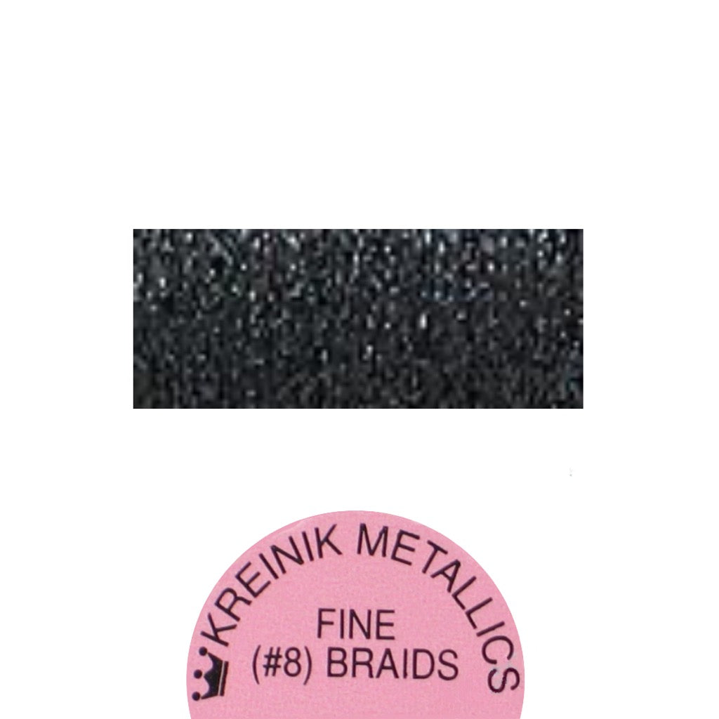 Kreinik Metallic #8 Braid   005 Black