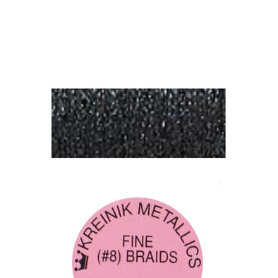 Kreinik Metallic #8 Braid   005 Black
