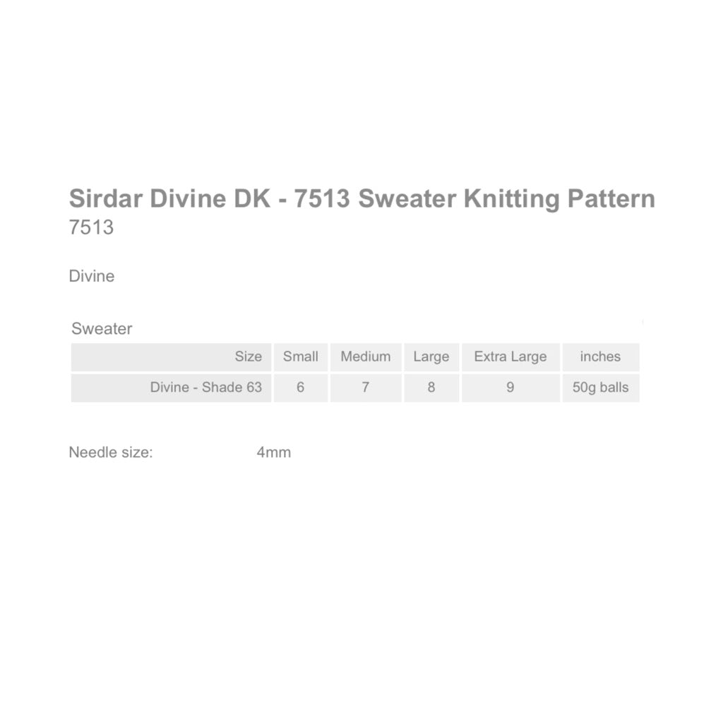 Sirdar 7513  Divine Sweater