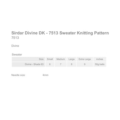 Sirdar 7513  Divine Sweater
