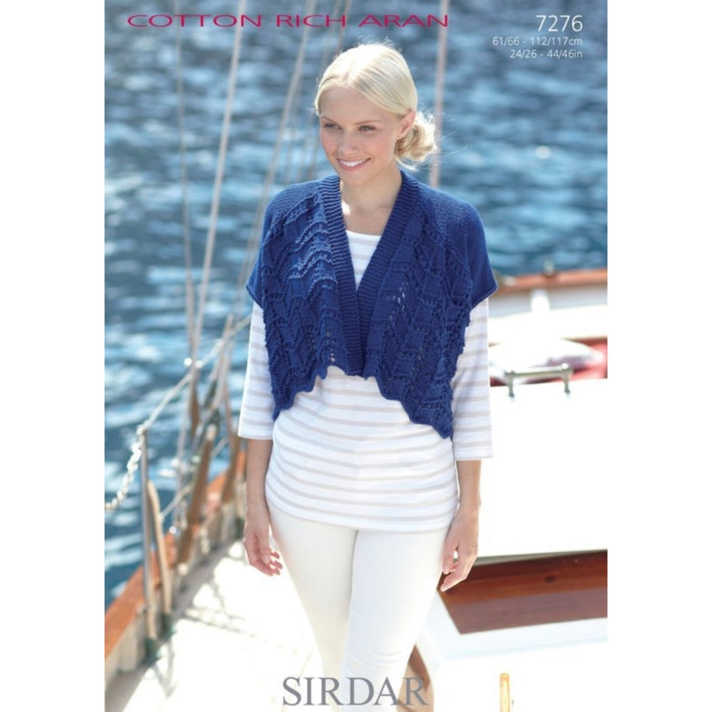 Sirdar 7276 Cotton Rich Aran Shawl