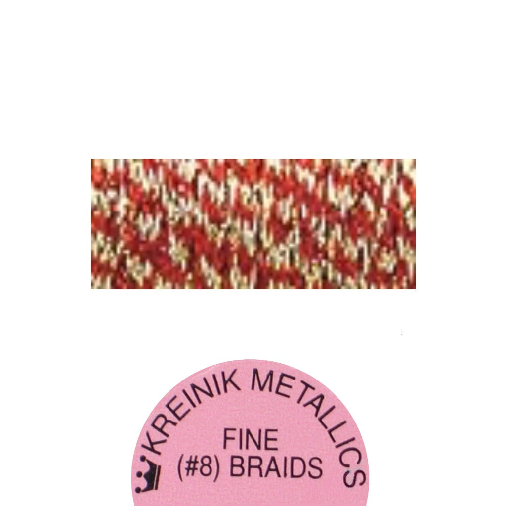 Kreinik Metallic #8 Braid  203 Flame