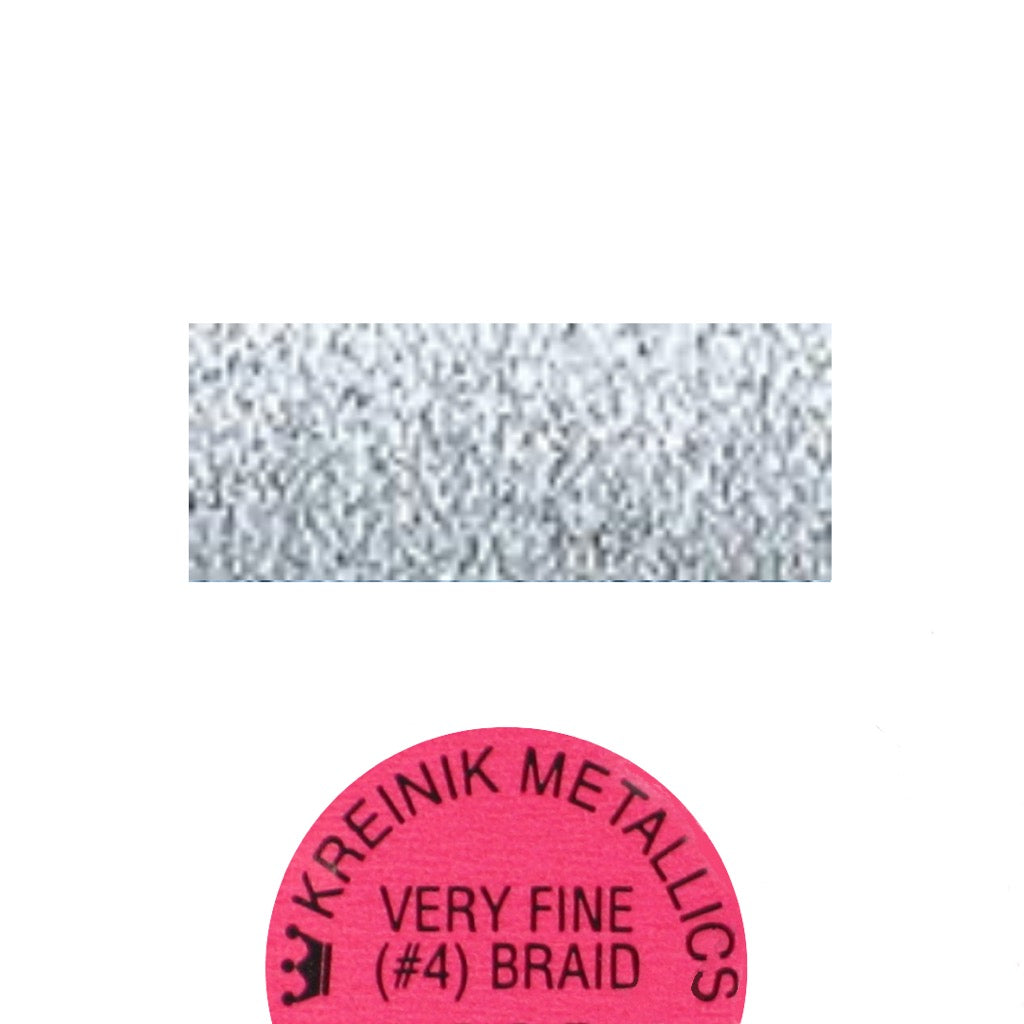 Kreinik Metallic #4 Braid   001 Silver