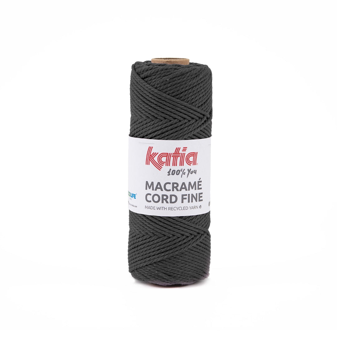 Macrame Cord Fine 202 Antracite grey 2.5mm