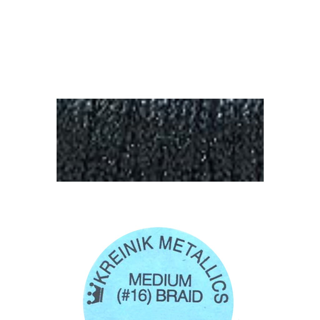 Kreinik Metallic#16 Braid  005HL Black High Lustre