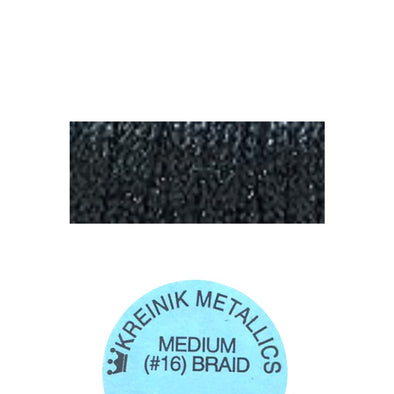 Kreinik Metallic #16 Braid  005HL Black High Lustre