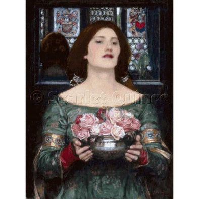 Scarlet Quince  Gather Ye Rosebuds 016 by John William Waterhouse