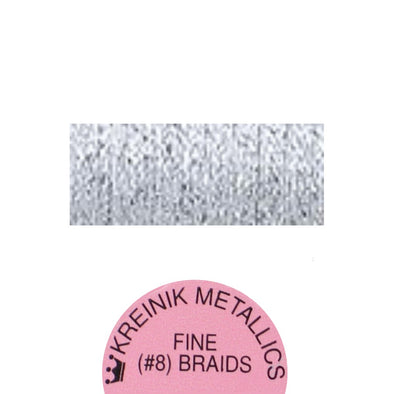 Kreinik Metallic #8 Braid  101 Platinum