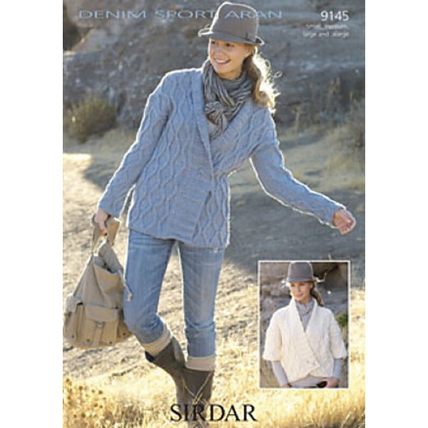 Sirdar 9145 Denim Sport Aran Cardigan Coat