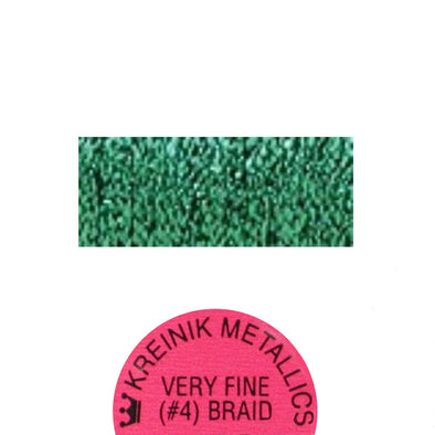 Kreinik Metallic #4 Braid   008HL Green High Lustre
