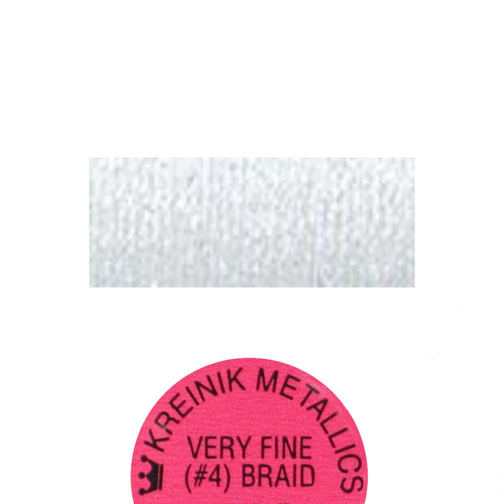 Kreinik Metallic #4 Braid   032 Pearl Fine