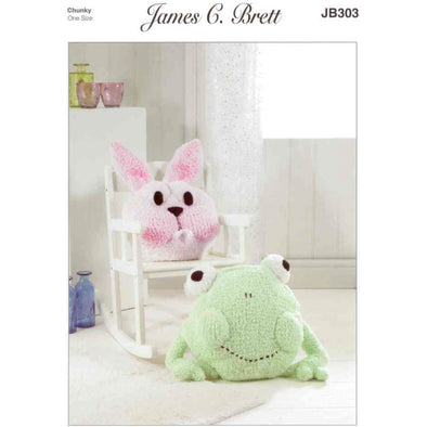 JB303 Fluffy Frog and Bunny Cushion