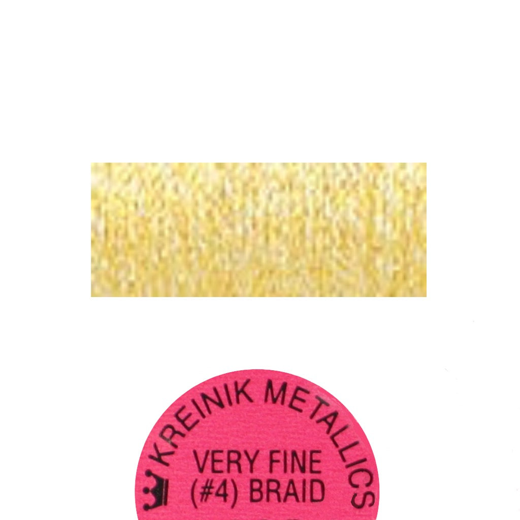 Kreinik Metallic #4 Braid   091 Star Yellow