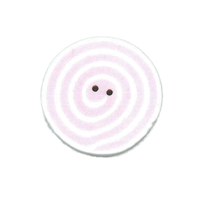 Just Another Button Company 3428M Pink & White Swirl Round Button, Medium