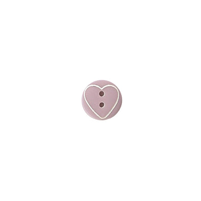 Button 952559 Lilac Heart 11mm