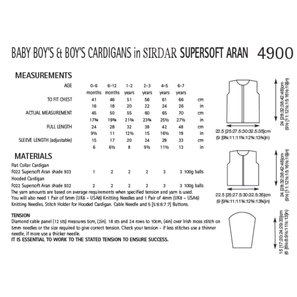 Sirdar 4900 Supersoft Aran Child Jacket