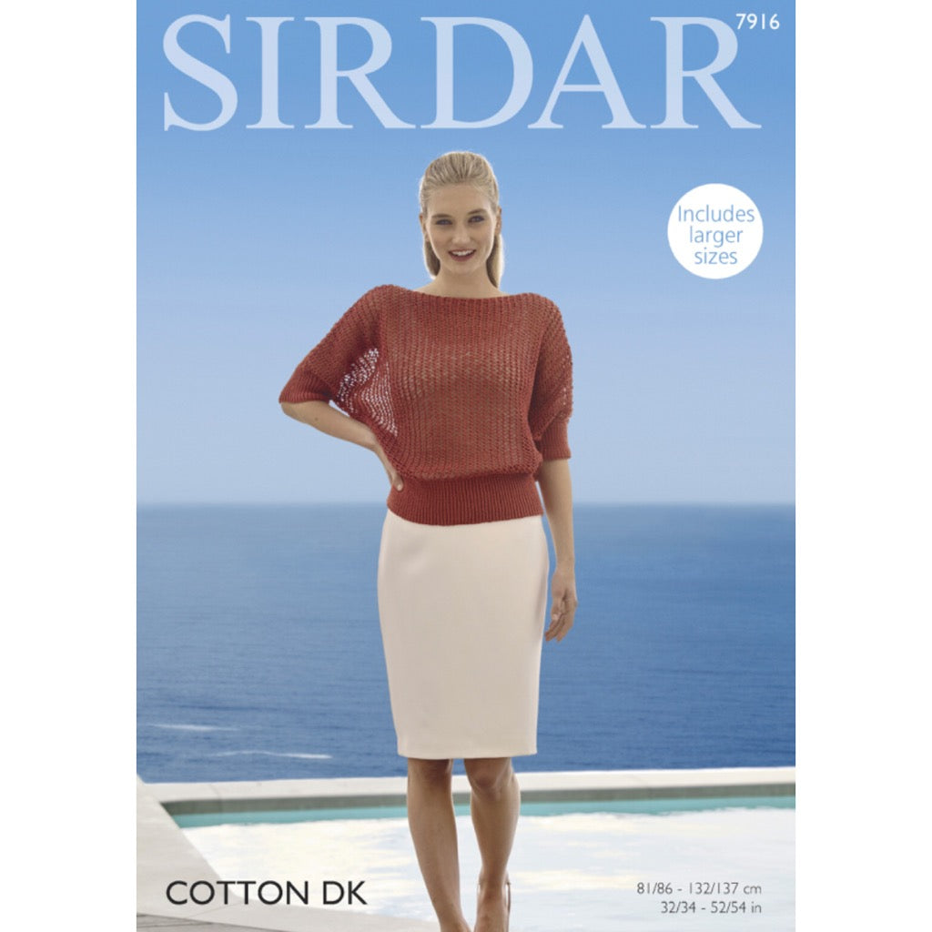 Sirdar 7916 Cotton DK Lace Top