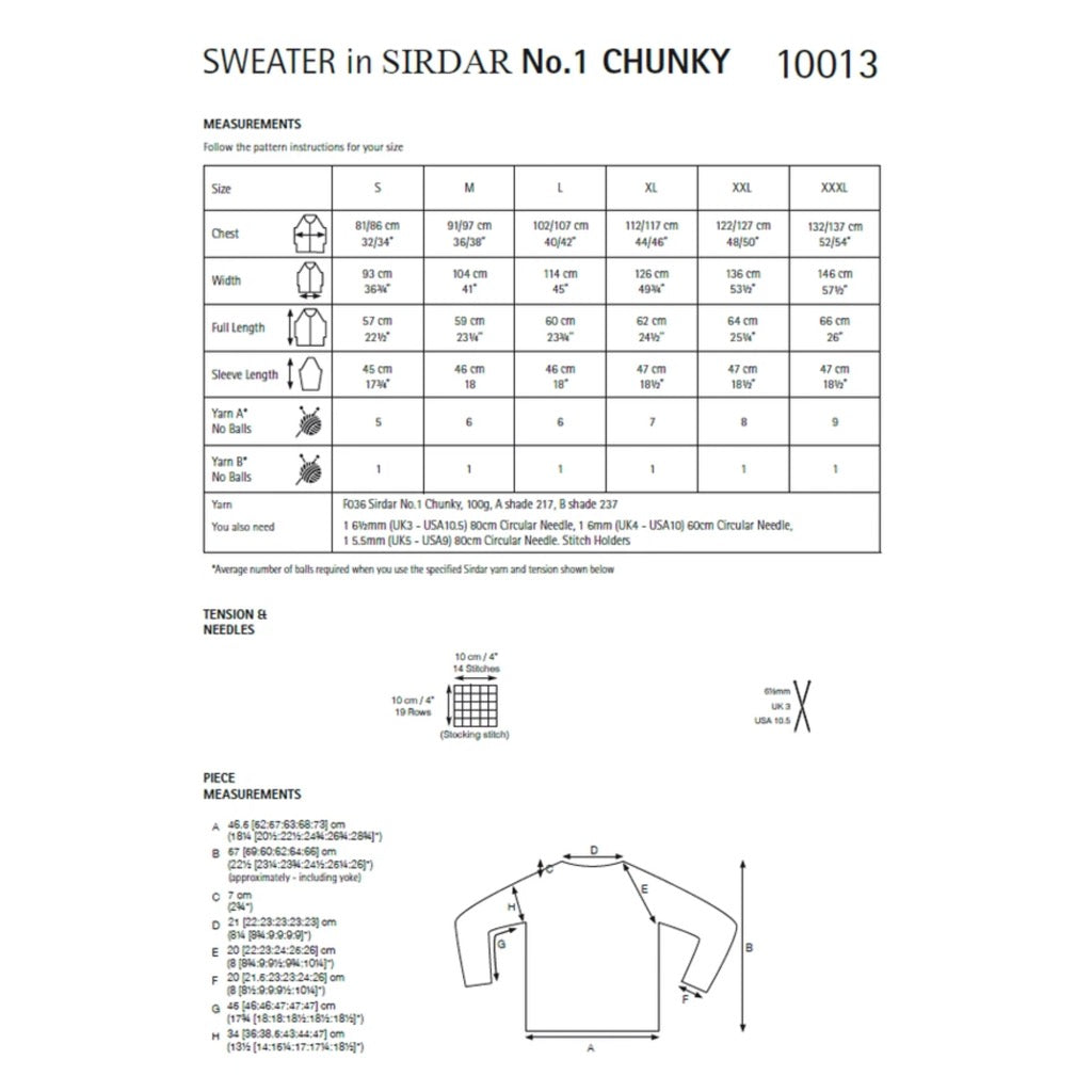 Sirdar 10013 No 1 Chunky Sweater