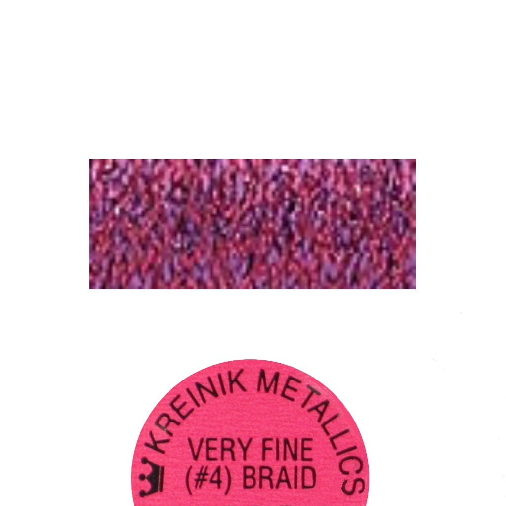 Kreinik Metallic #4 Braid 242HL Magenta Sunset