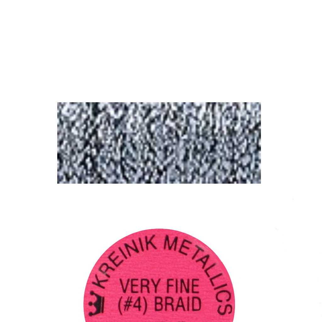 Kreinik Metallic #4 Braid   011HL Pewter Braid