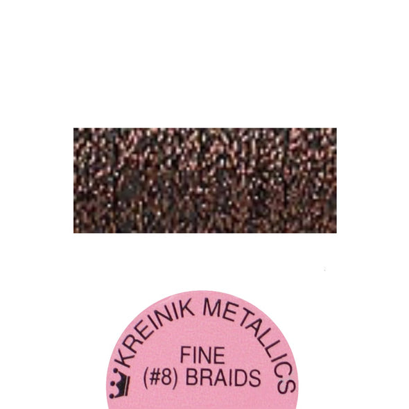 Kreinik Metallic #8 Braid   022 Brown