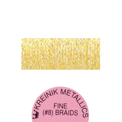Kreinik Metallic #8 Braid  091 Star Yellow