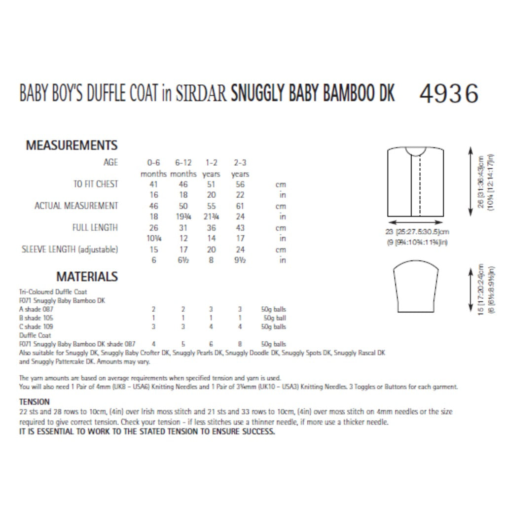 Sirdar 4936 Baby Bamboo Coats