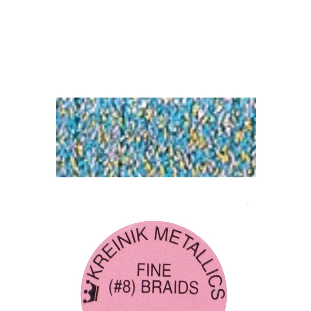 Kreinik Metallic #8 Braid   044 Confetti Blue