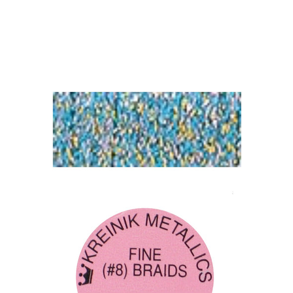 Kreinik Metallic #8 Braid   044 Confetti Blue