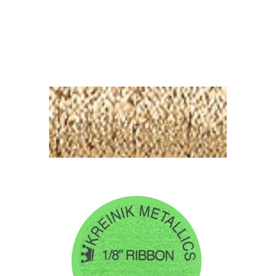 Kreinik Metallic 1/8” Ribbon  002V Vintage Gold
