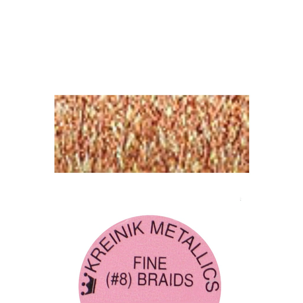 Kreinik Metallic #8 Braid  127 Yellow Orange