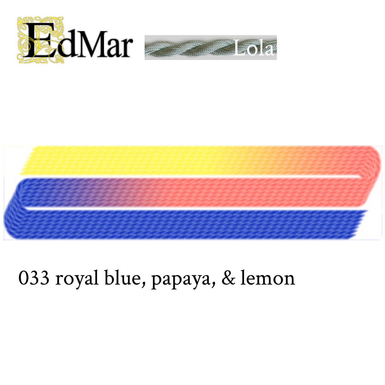 Lola 033 Royal Blue, Papaya, and Lemon