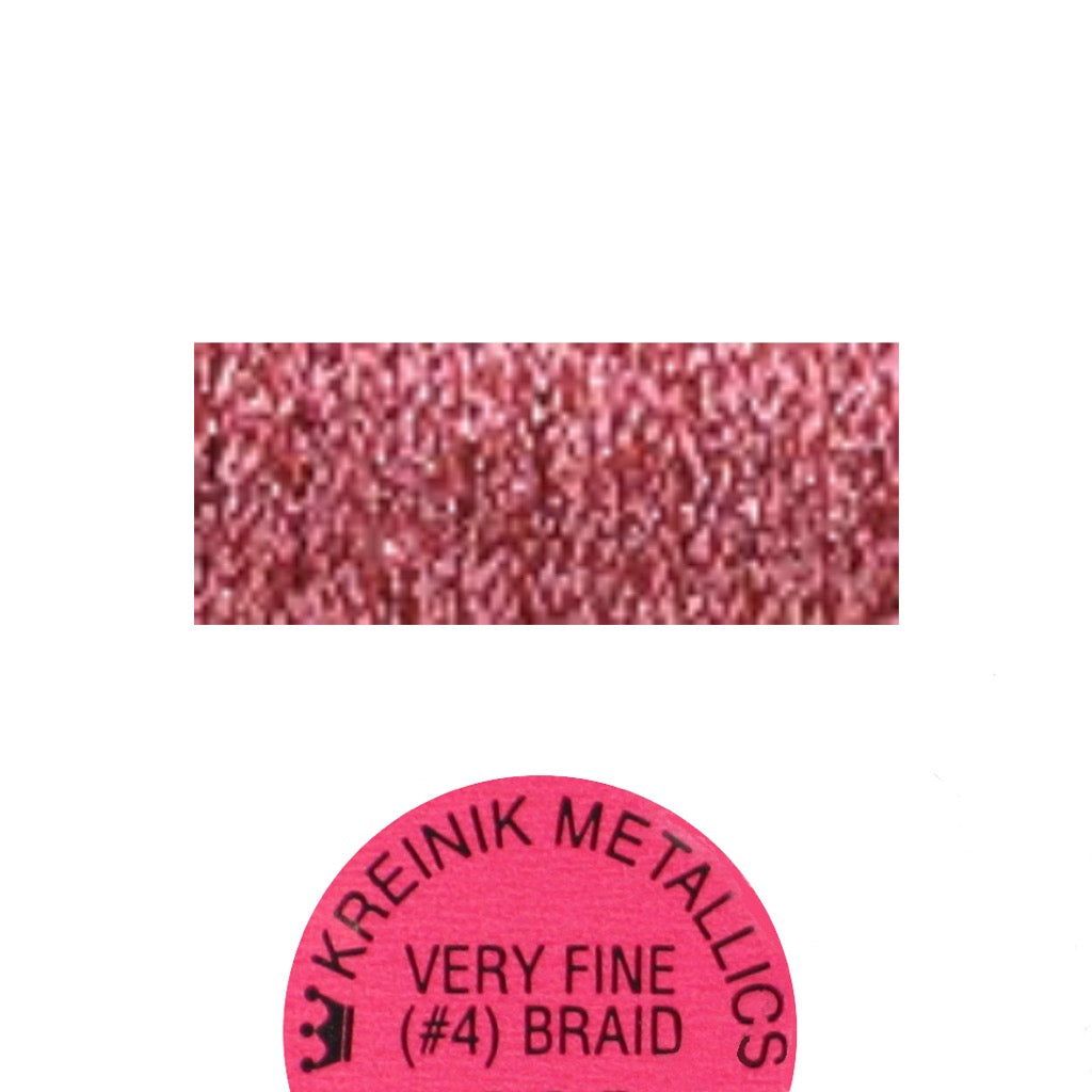 Kreinik Metallic #4 Braid   031 Crimson