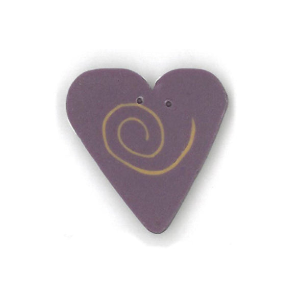 Just Another Button Company 3486.S Small Lilac Swirly Heart