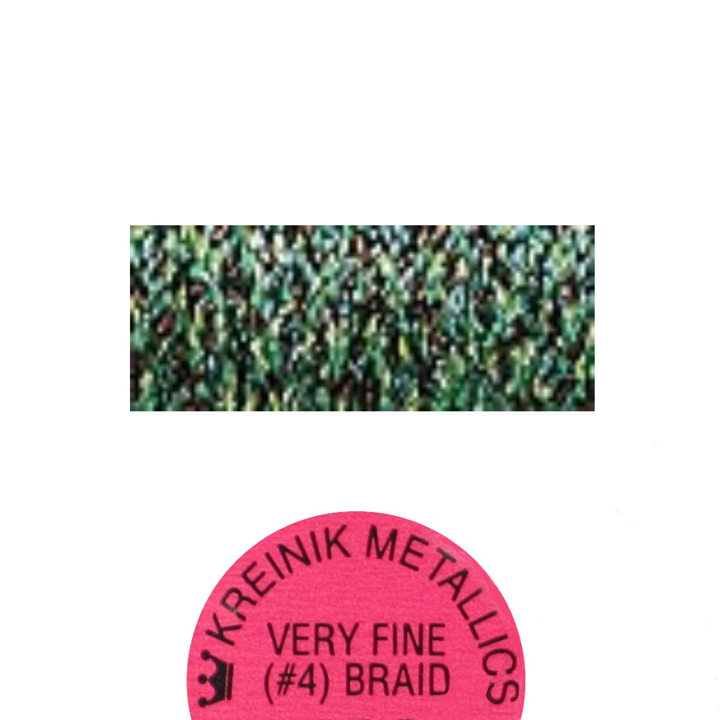 Kreinik Metallic #4 Braid 5982 Forest Green