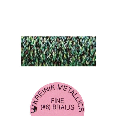 Kreinik Metallic #8 Braid 5982 Forest Green