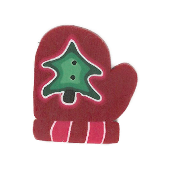 Just Another Button Company 4423.L Red Mitten w/Tree Large