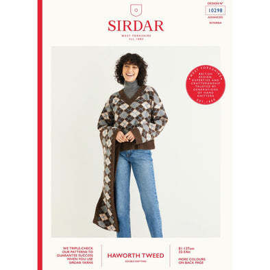 Sirdar 10298 Haworth Tweed Scarf Sweater