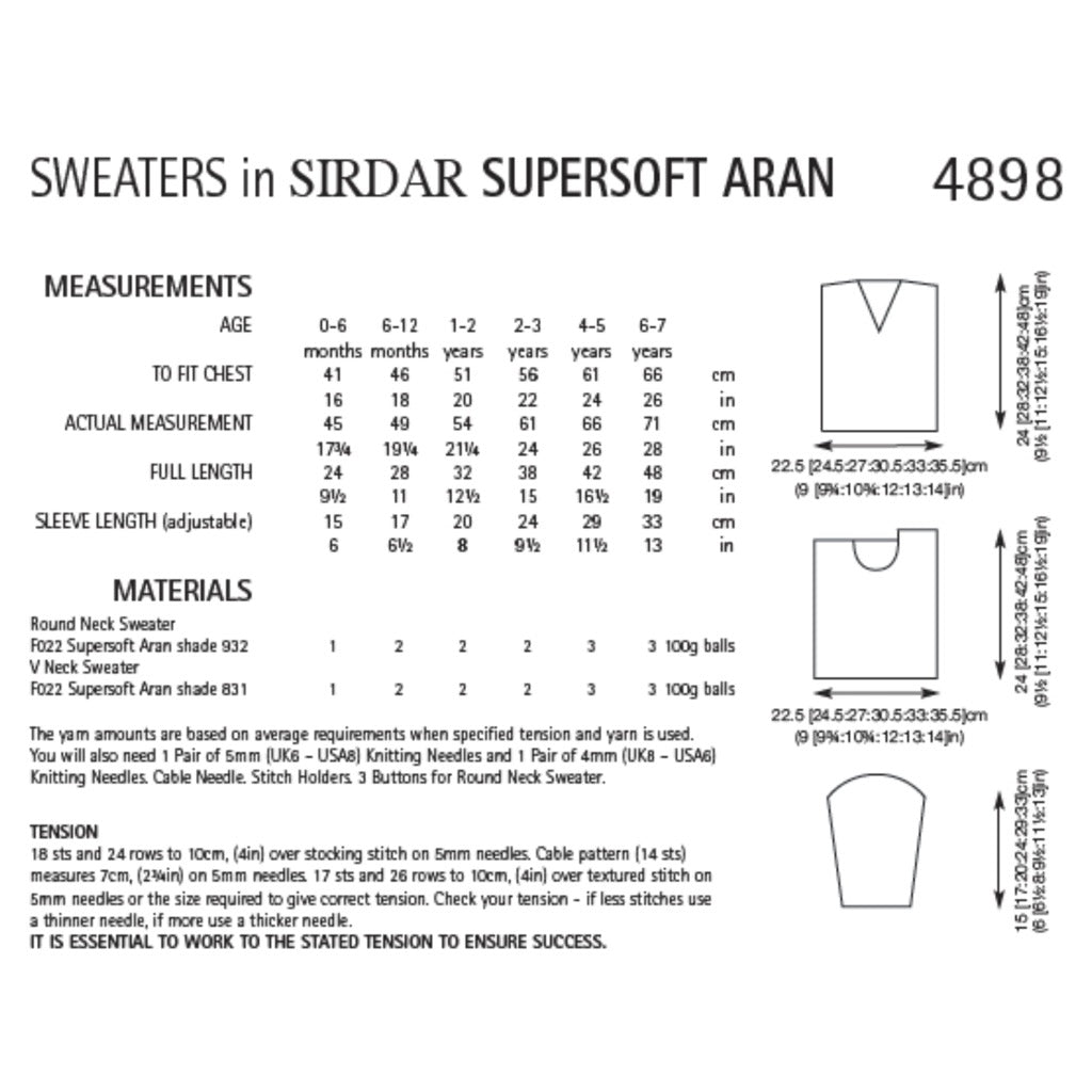 Sirdar 4898 Supersoft Aran Baby pullover