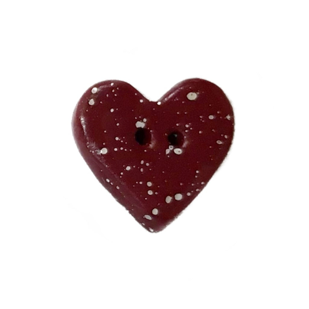 SB001DRDM Speckled Heart Deep Red Medium