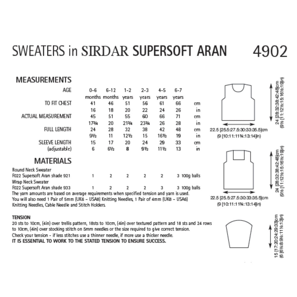 Sirdar 4902 Supersoft Aran Baby Sweater