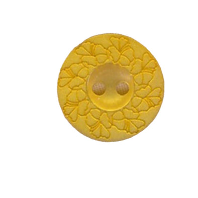 Button 761528 Yellow Floral 18mm