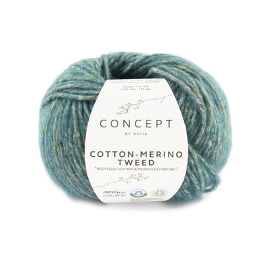 Cotton-Merino Tweed 504 Dark turquoise