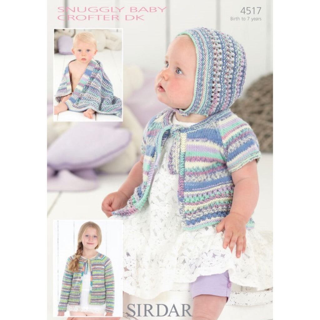 Sirdar 4517 Snuggly DK Cardigan Blanket, Cap