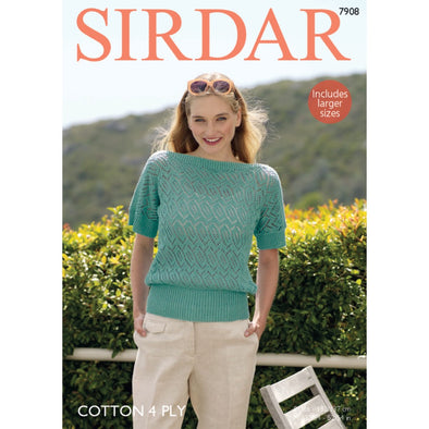 Sirdar 7908 Cotton 4Ply Sweater