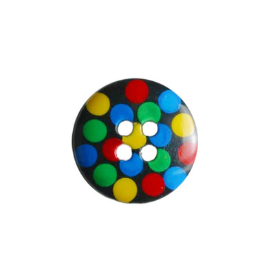 Button 211073 Polka Dot Round 15mm